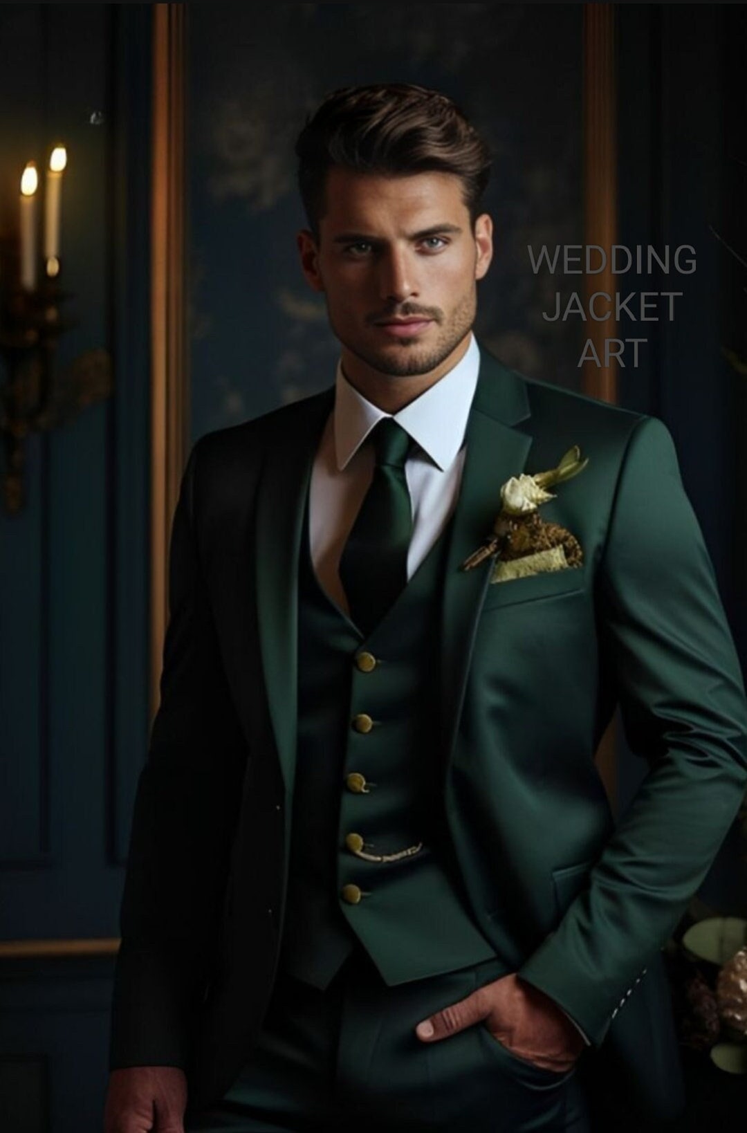 Men Green Suits, Wedding Suits, Events Wear Suits, Casual Slim Fit Suit, Grooms Suit, Men Prom