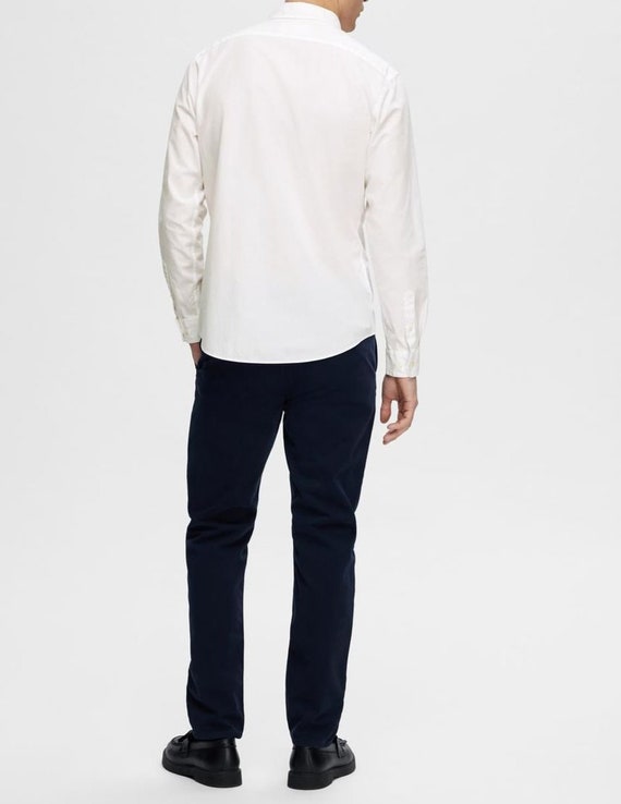 Men's White Dress Shirt & Black Trouser Set: Casual Party Suit Men's White Dress Shirt & Black Trouser Set: Casual Party Suit