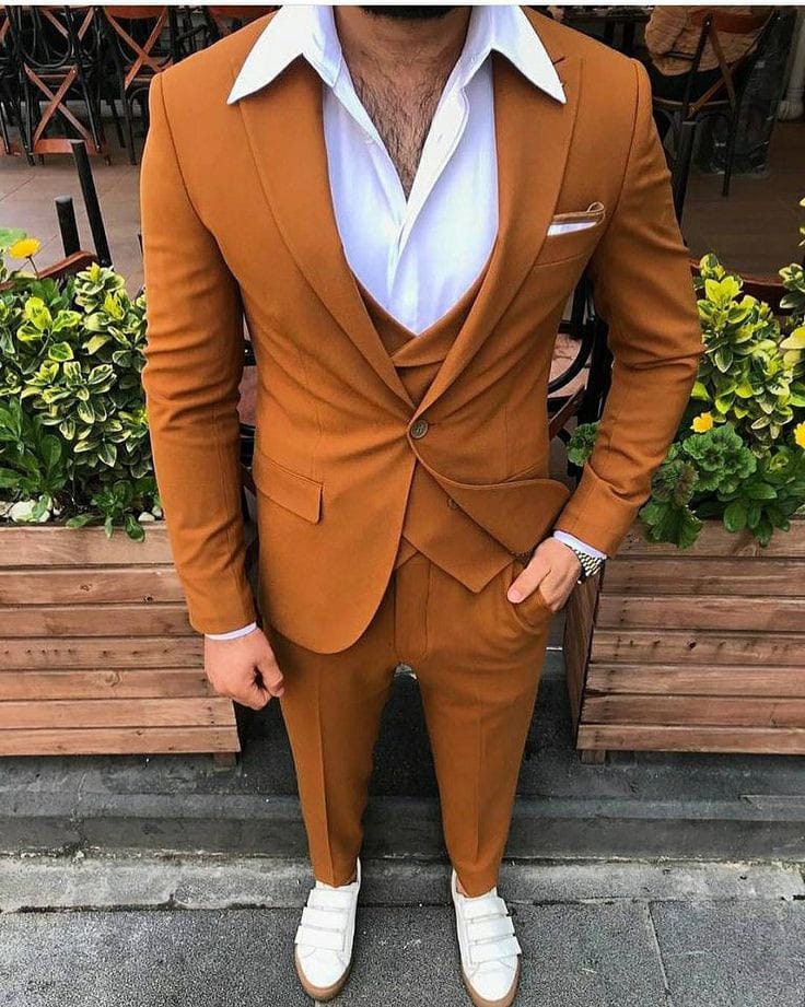 Porto Filo 2-piece Dark Tan Men's Slim Fit Suit – Portofilo Suits