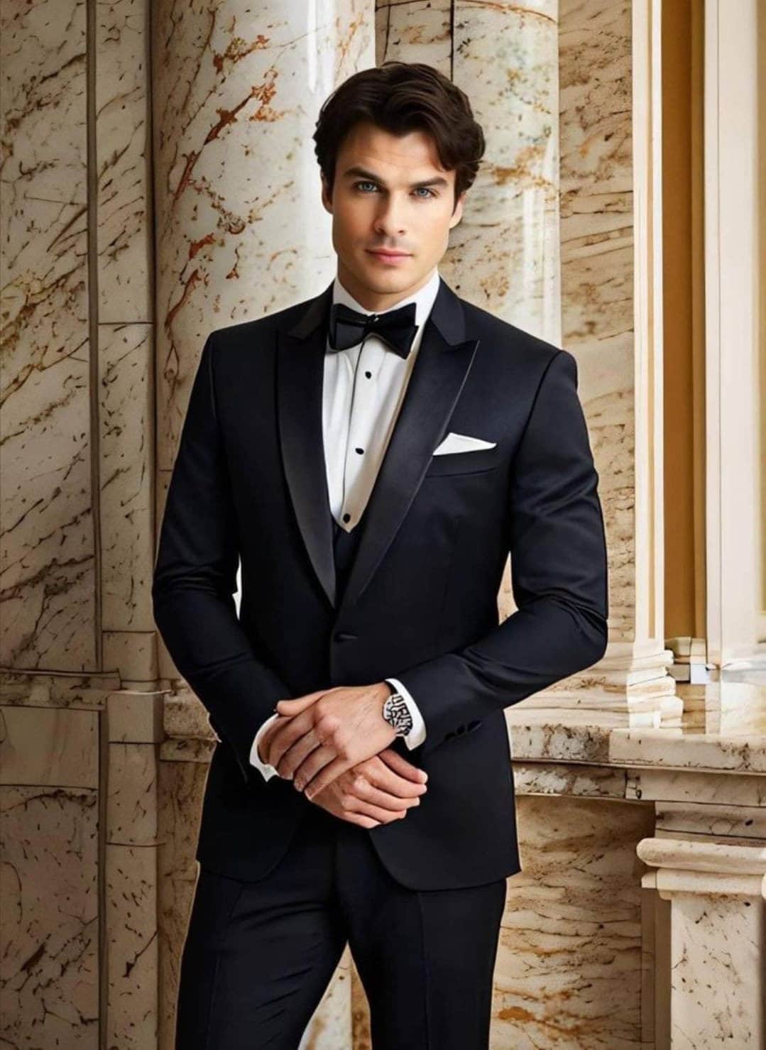 Can a man wear a black suit to a wedding 2025