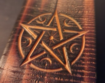 Moon Pentacle Pocket Altar / Tarot Holder for Sacred Space and Offerings