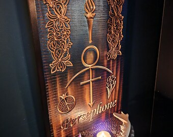 Carved Persephone Wall Altar for Sacred Space and Offerings (LAST ONE)