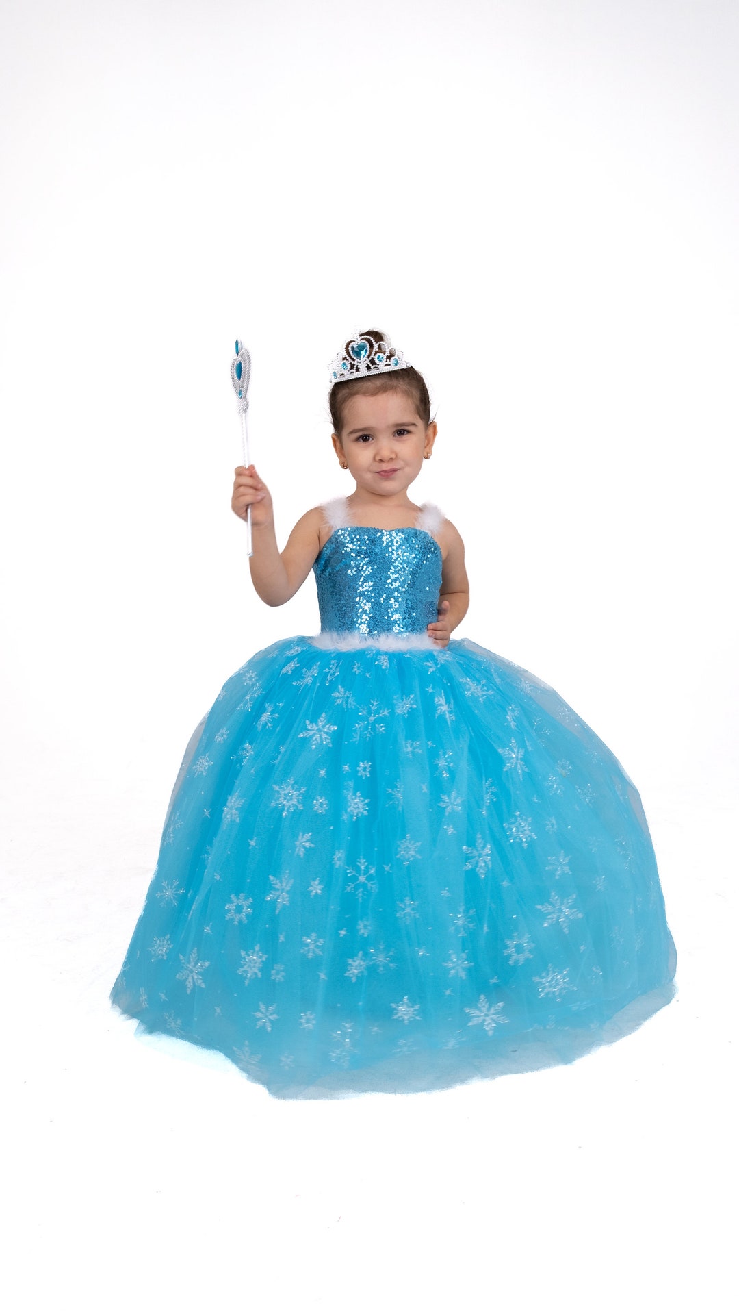Frozen Elsa Disney Princess Dress, Elsa Girl Costume, Elsa Dress With Cloak, First Birthday