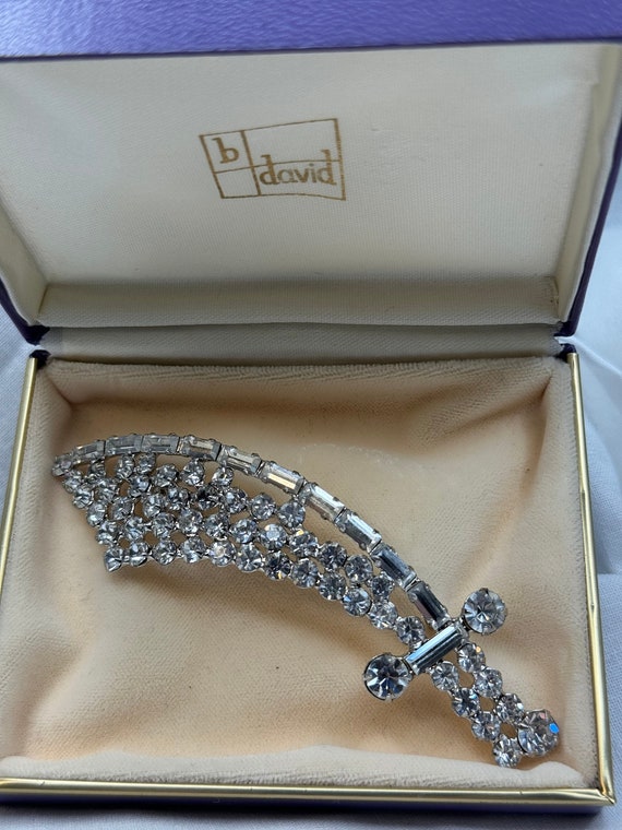 Rare! B David Crystal Sword Brooch