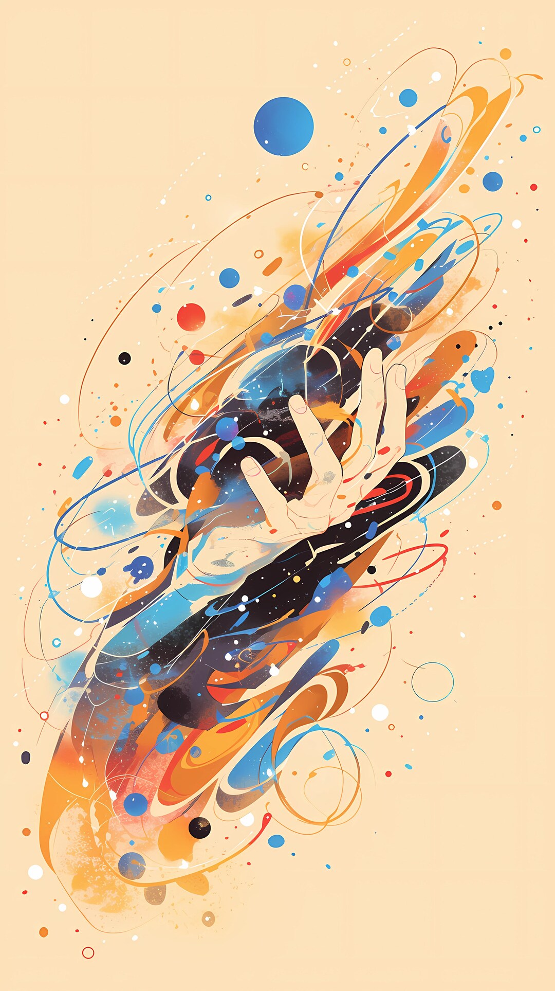 Abstract Point Hand AI Artwork Wallpaper Phone Wallpaper 4K - Etsy