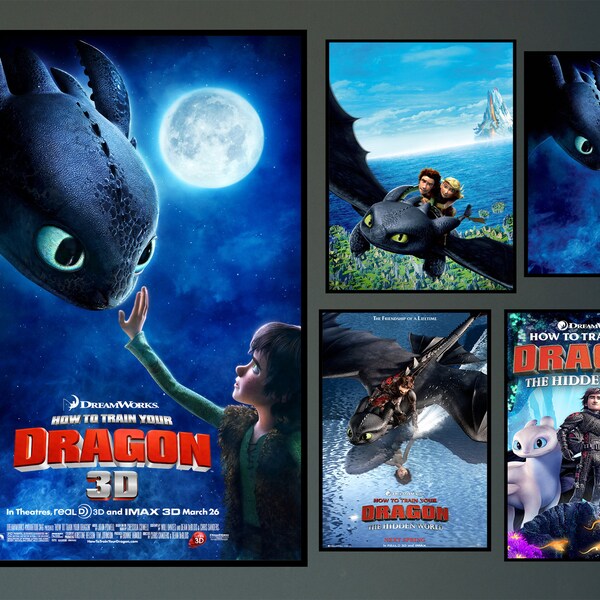 Affiche du film Comment dresser votre dragon 2023 Film/Décoration de chambre Art mural/affiche cadeau/impressions sur toile