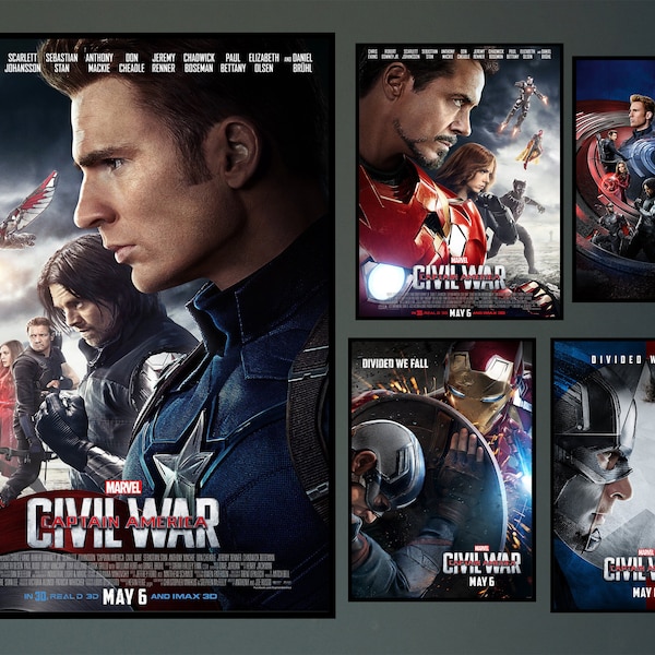 Captain America Civil War Movie Poster 2023 Film/Room Decor Wall Art/Poster Gift/Canvas prints