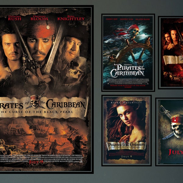 Pirates des Caraïbes : La Malédiction du Black Pearl, affiche du film 2023, film/Dunes de décoration intérieure, art mural/affiche, cadeau/impressions sur toile