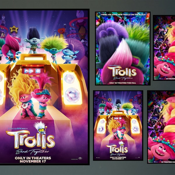 Trolls Band Together 3 Movie Poster 2023 Film/Room Decor Wall Art/Poster Gift/Canvas prints