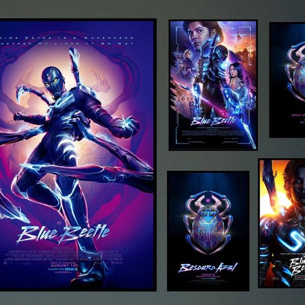 Affiche du film Blue Beetle 2023 Film/Décoration de chambre Spider-Man Art mural/affiche cadeau/impressions sur toile