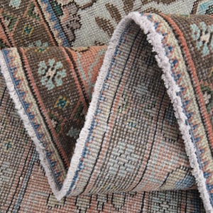 Oversized Coral Oushak Rug: 9&#39;3x12&#39;6 Vintage Turkish Wool Rug