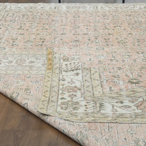 6&#39;4x9&#39;5 ft,TURKISH AREA RUG, Vintage Wool Rug, Oushak Rug, 6x10 Turkish Rug, Handmade Rug, Bohemian Area Rug, Washable Rug, Star Rug