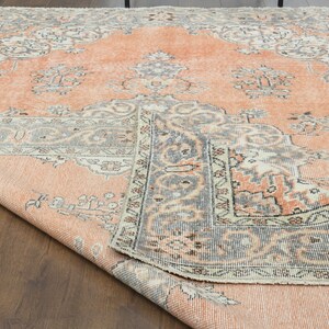 6x10 Original Vintage Area Rug, Oriental Turkish Rug, Handmade, Handwoven, Wool, Oushak Rug, Orange Rug, Carpet Home Gift, Farmhouse Decor
