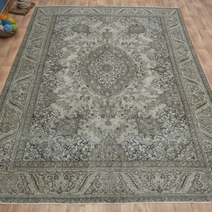 9&#39;3x12&#39;2 ft, ANTIQUE VINTAGE RUG, Turkish Rug, Oushak Rug, Wool Rug, Living Room Rug, New Home, Spring Decor, Home Decor, Home Gift, 9x12