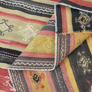 Oversized Colorful Kilim Rug: Vintage Turkish Wool Rug (10&#39;9x14&#39;3 ft)
