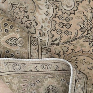 Large Vintage Turkish Wool Rug: Oushak Style, 9&#39;4x12&#39;5 ft