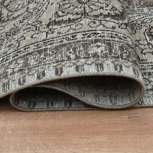 9.4x12.8, BEIGE OVERSIZED RUG, Vintage Wool Rug, Beige Brown Rug, Large Area Rug, Antique Persian Style, 9x13 Rug, Oushak Rug, Star Rug