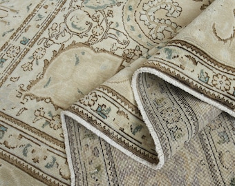 Eclectic Home Decor Oversized Vintage Oushak Rug: 9'5x12'5 ft, Orange Handmade Wool Area Rug