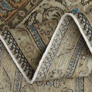 9&#39;5x12&#39;5 ft, ABSTRACT OVERSIZED RUG, Vintage Wool Rug, Bohemian Rug, Large Area Rug, Antique Persian Rug, 10x13 Rug, Oushak Rug, Star Rug