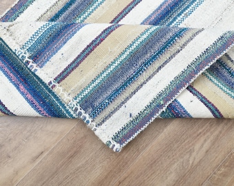 Tappeto da corridoio Kilim a righe: 2'7x8'3 piedi, tappeto da corridoio in lana turca