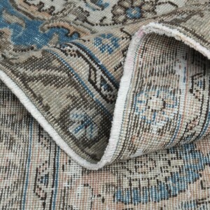 9&#39;4x13&#39;4 ft, PERSIAN AREA RUG, Vintage Wool Rug, Bohemian Rug, Large Rug, Orange Blue Rug, 9x13 Rug, Oushak Rug, New Home, Home Decor, Star