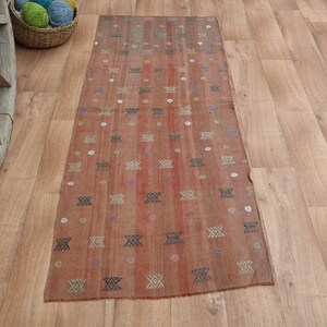 Vintage Turkish Kilim Runner Rug: 2&#39;3x6 ft, Handwoven Wool