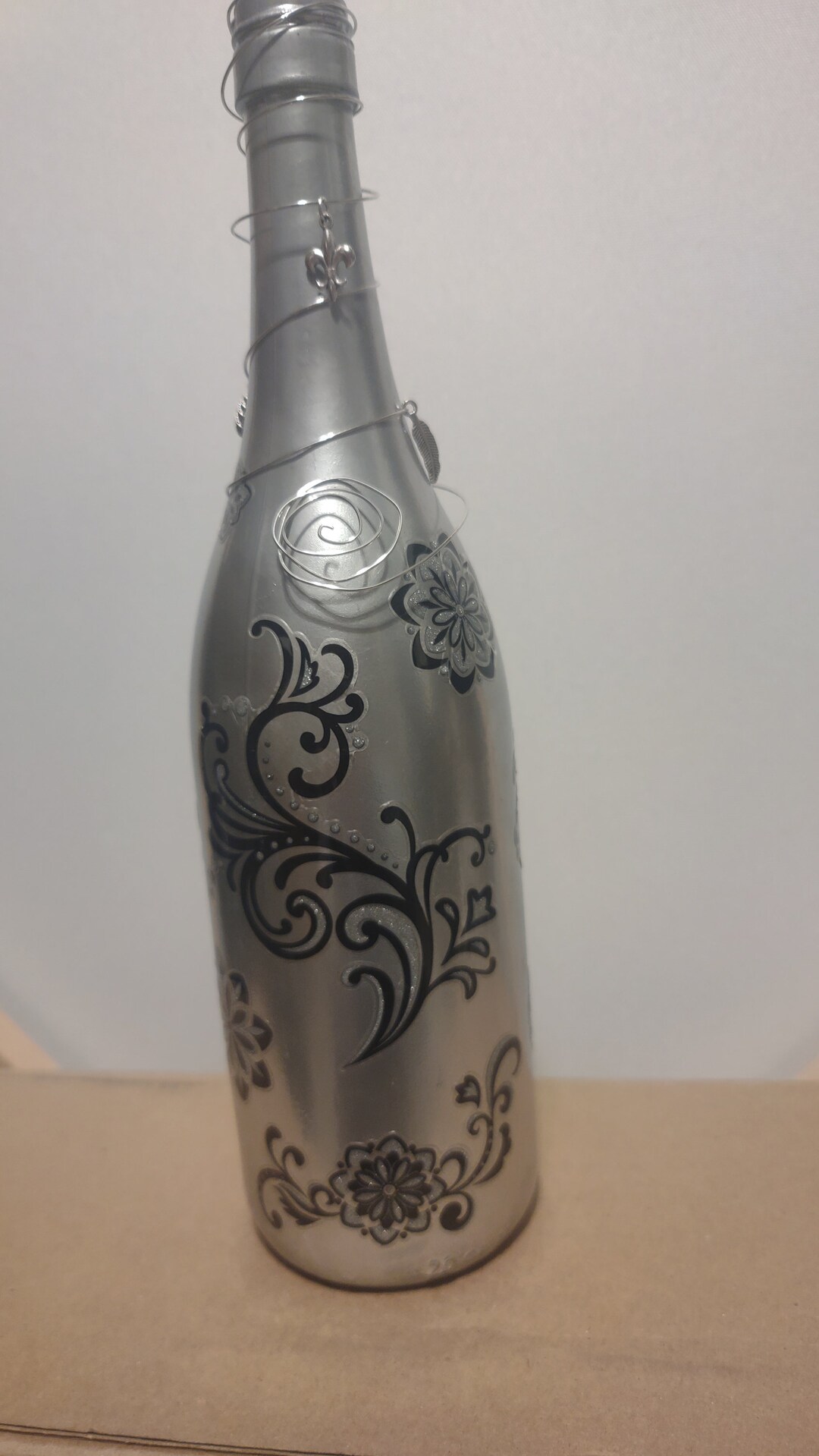 Silver Wine Bottle Incense Holder With Charms Etsy