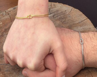 Bracelets de couple de chaîne de serpent de noeud d’amour délicat, bracelet assorti d’amant de chaîne de chevrons, bracelet de petit ami de petite amie, bracelet d’amitié