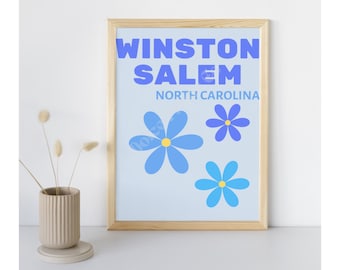 Preppy Wake Forest Wall Art, Winston Salem Art Print