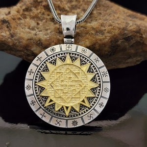 Men Slavic Pendant The Mighty Lion Pagan Jewelry,Gold Plated Viking Black Sun Pendant,Handmade Minimalist Pendant Necklace,Viking Pendant925