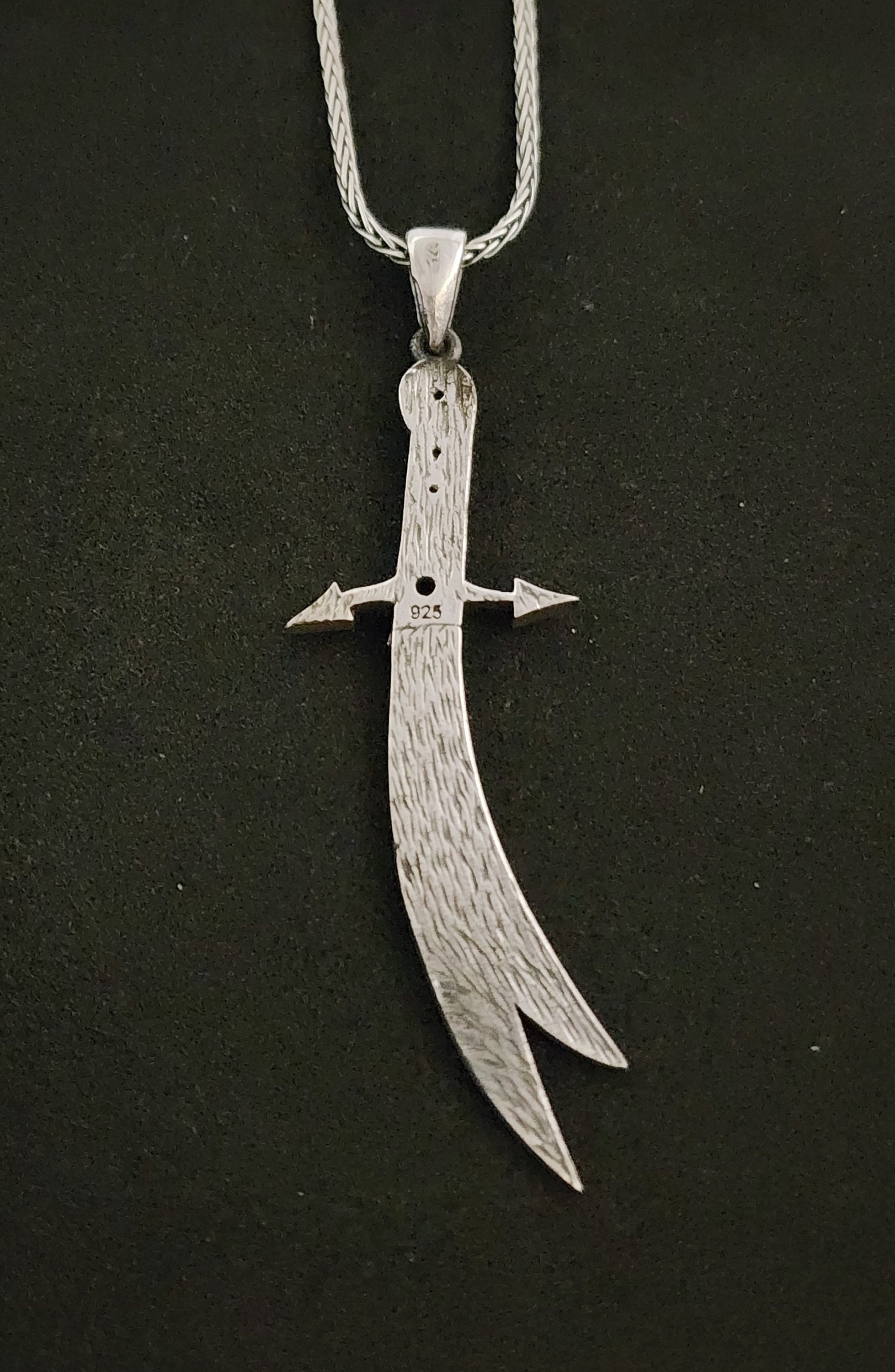 Arabic Text Sword Pendant,hamza's Sword Necklace,solid 925