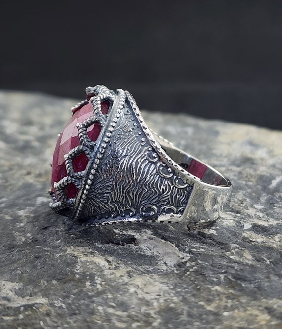 For Men Artificial Stone Rings Men Ring Gold Tone Faux Green Stone