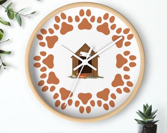 Dog Paw Wall Clock | Dog Lover Wall Clock, Cute Dog Wall Clock