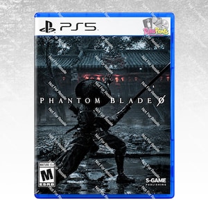 May include: A PlayStation 5 game case for Phantom Blade 0 featuring a warrior in a wide-brimmed hat holding a sword. The cover art displays a dark, atmospheric scene with a traditional building in the background and the ESRB Mature 17+ rating.