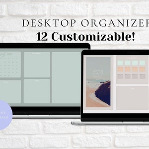 Desktop organizers, customizable, with monthly calendars and folder icons