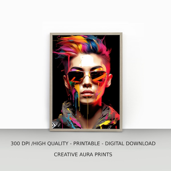 Printable Androgynous Kpop Inspired Artist Wall Art, Digital Art, Modern Art, Ai Art, Digital Download, Printable Poster