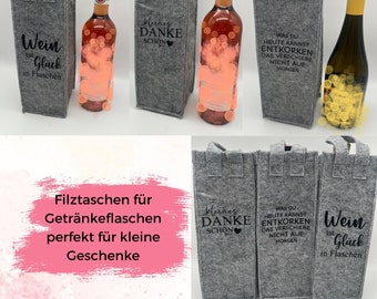 Weintasche - Filztasche - Flaschenträger - Weinträger - Geschenkidee - Partygeschenk - Grillabend