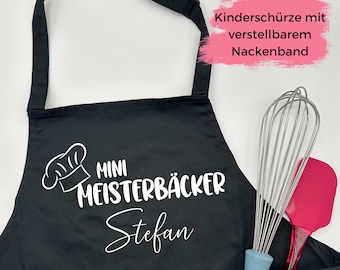 Kinderkochschürze - Schürze mit Name - Personalisierte Schürze – Backen -Küche - Geschenk - Minibäcker - Geburtstag - Junge - Mädchen