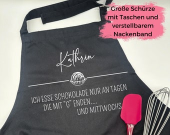 Große Backschürze Name Schokolade Personalisierte Schürze – Kochschürze - Küche – Grill – Geschenk -Hobbykoch - Geburtstag - Mann - Frau