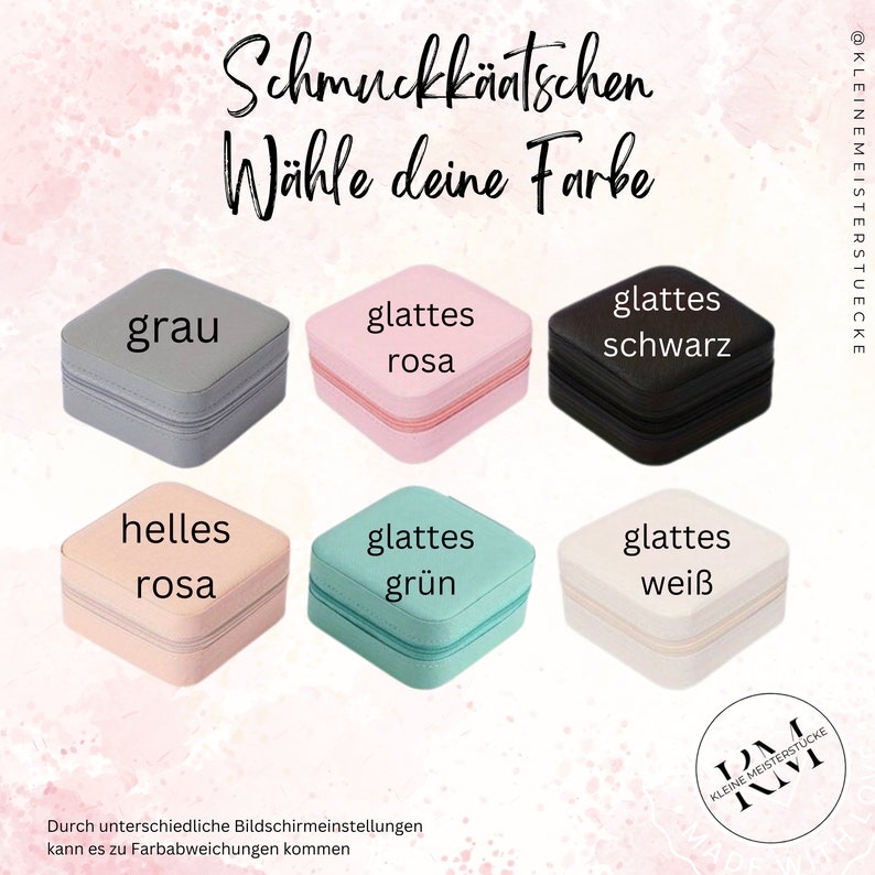 Schmuckkästchen personalisiert mit Name Geschenk für Freundin Brautjungfern Braut JGA Trauzeugin Reiseschmuckbox Schatulle Bild 5