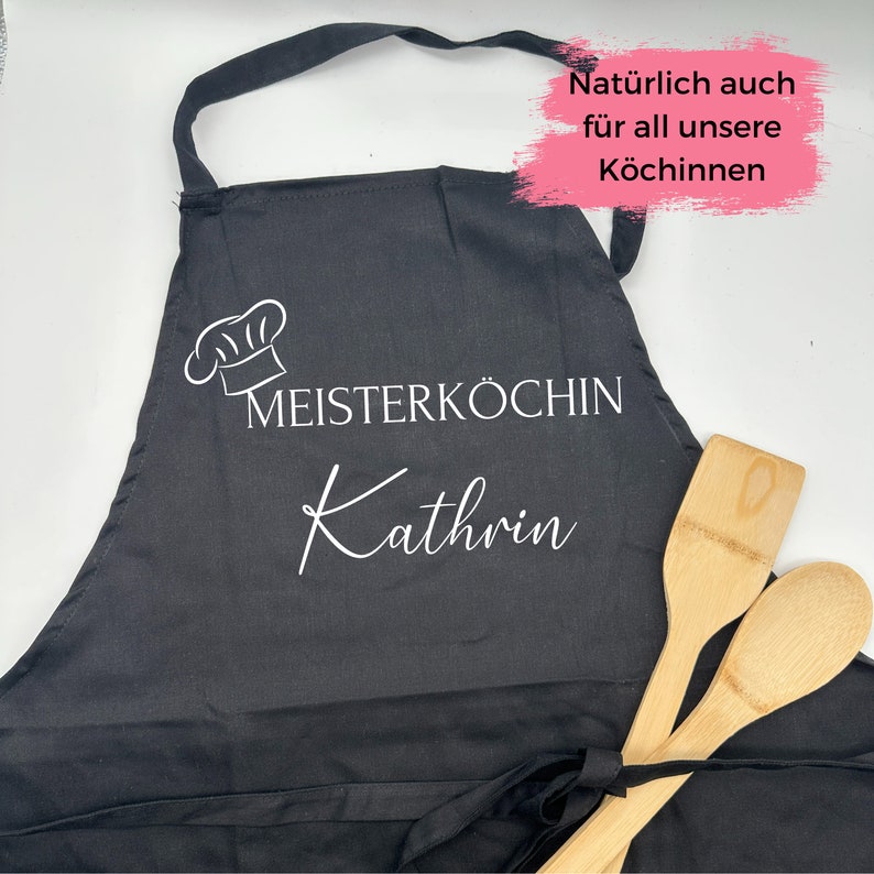 Kochschürze Grillschürze mit Name Personalisierte Schürze Küche Grill Geschenk Hobbykoch Vatertag Geburtstag Mann Frau Bild 3