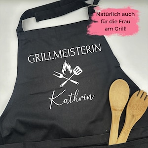 Große Grillschürze verstellbar Kochschürze mit Name Personalisierte Schürze Küche Grill Geschenk Geburtstag Mann Frau Bild 3
