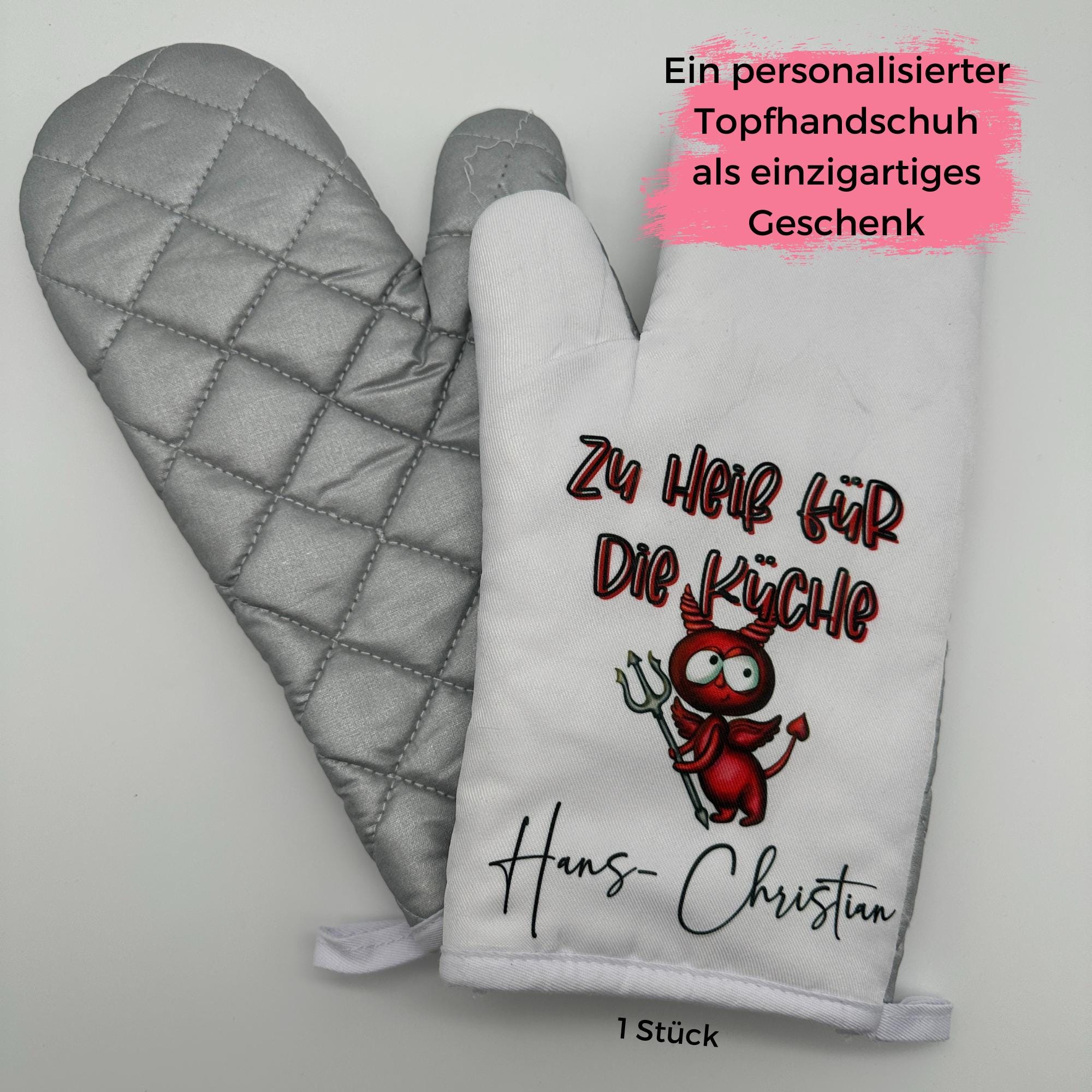 Personalisierter Ofenhandschuh | Topflappen | Ofenlappen | Topfhalter | Topfhandschuh | Küche | Grill | Meisterkoch | Grillmeister | Backfee