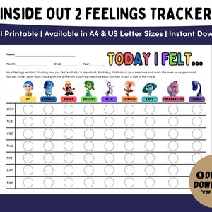 Inside Out 2 Feelings-tracker | Stemming en emotiestracker | Binnenstebuiten 2 Gevoelsactiviteit