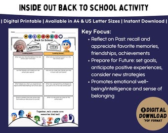 Inside Out 2 Back to School Worksheet | Classroom Bulletin Activity (PDF)
