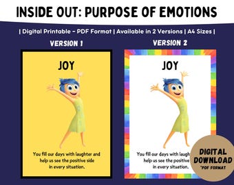 Inside Out 2 Feelings Posters: Purpose of Emotions Classroom Decor (Digital Printable)