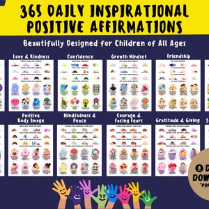 365 Daily Children/Kids Positive Affirmation Cards for Children Kids | Inspirational Motivational Cards | Encouragement Cards Children, Kids