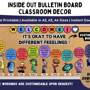 Inside Out 2 Theme Bulletin Board V2 | Classroom Decor | Welcome Back to School | Inside Out 2 Movie