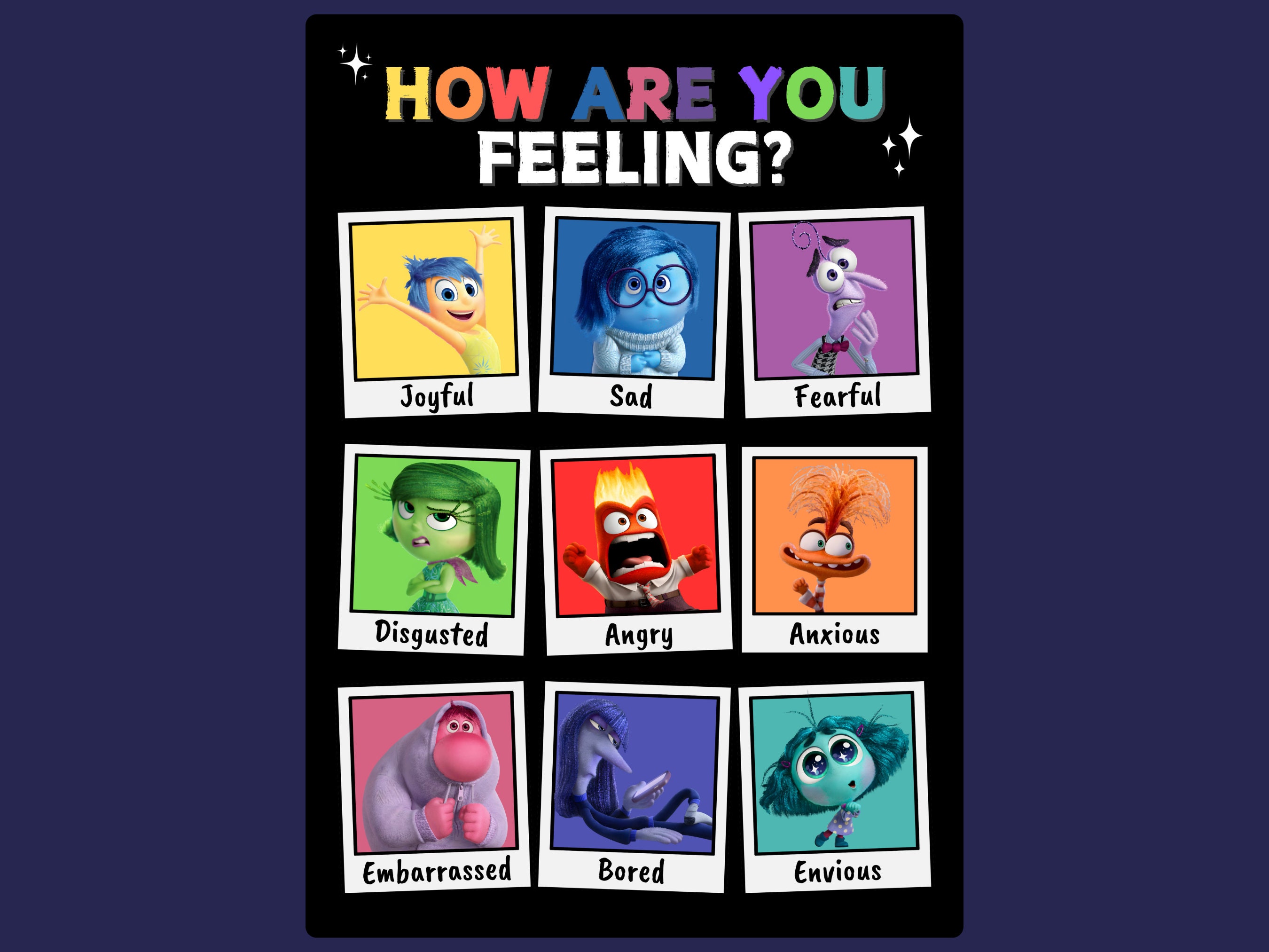 Inside Out Feeling Check in Chart Poster Inside Out 2 Movie Etsy