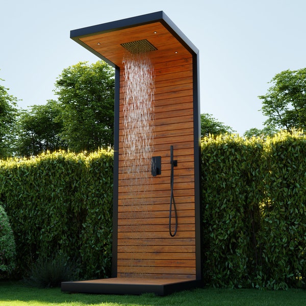 Free-standing garden outdoor  shower with customization options . New Design